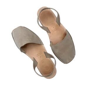 Mibo Men's Avarca Leather Sandals taupe Size 46/12 summer casual Slingback